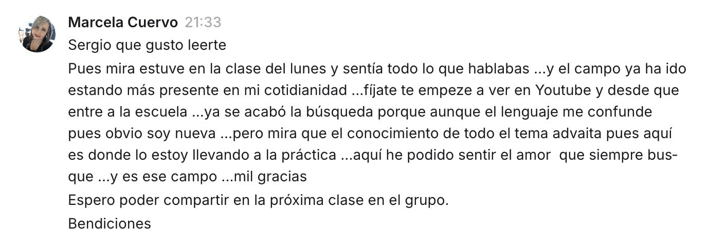 Mensaje de Marcela