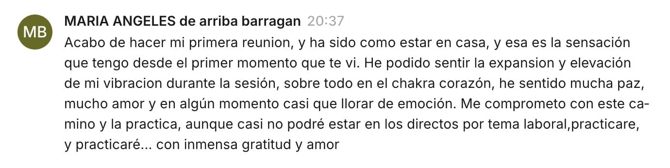 Mensaje de María Ángeles