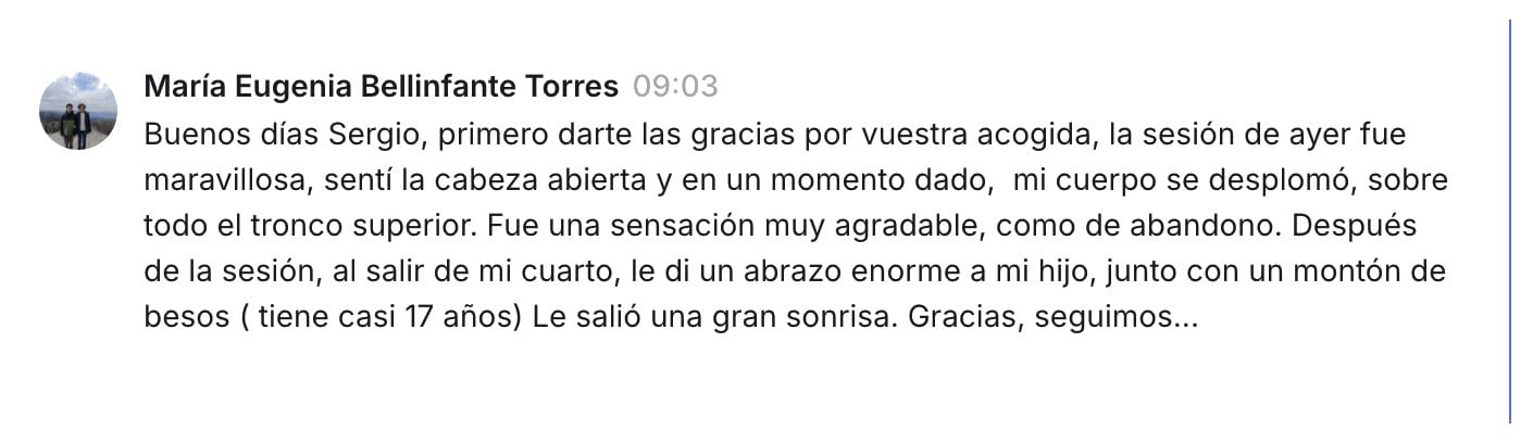 Mensaje de María Eugenia